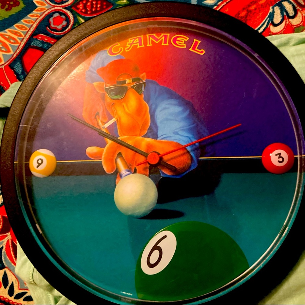 Black and Blue Billiards Wall Clock